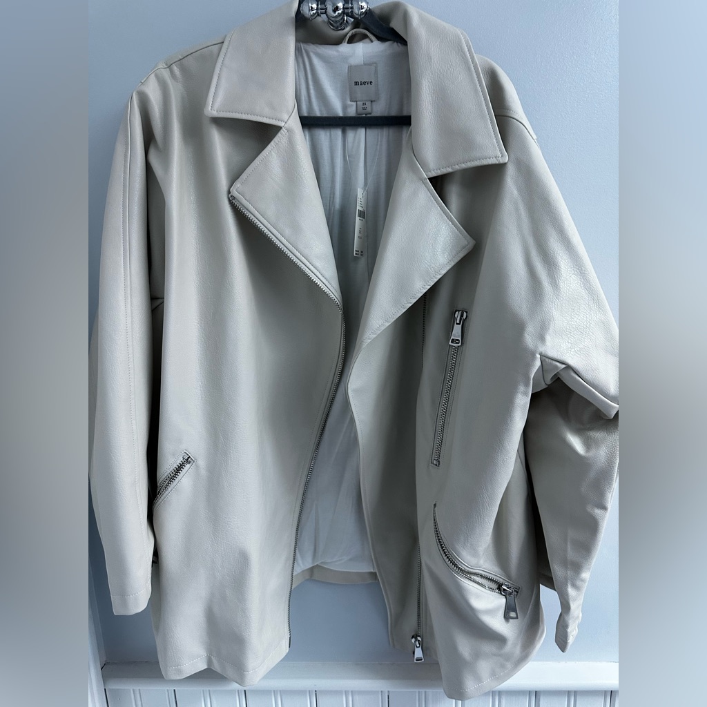Oversized Maeve Pleather Moto Jacket